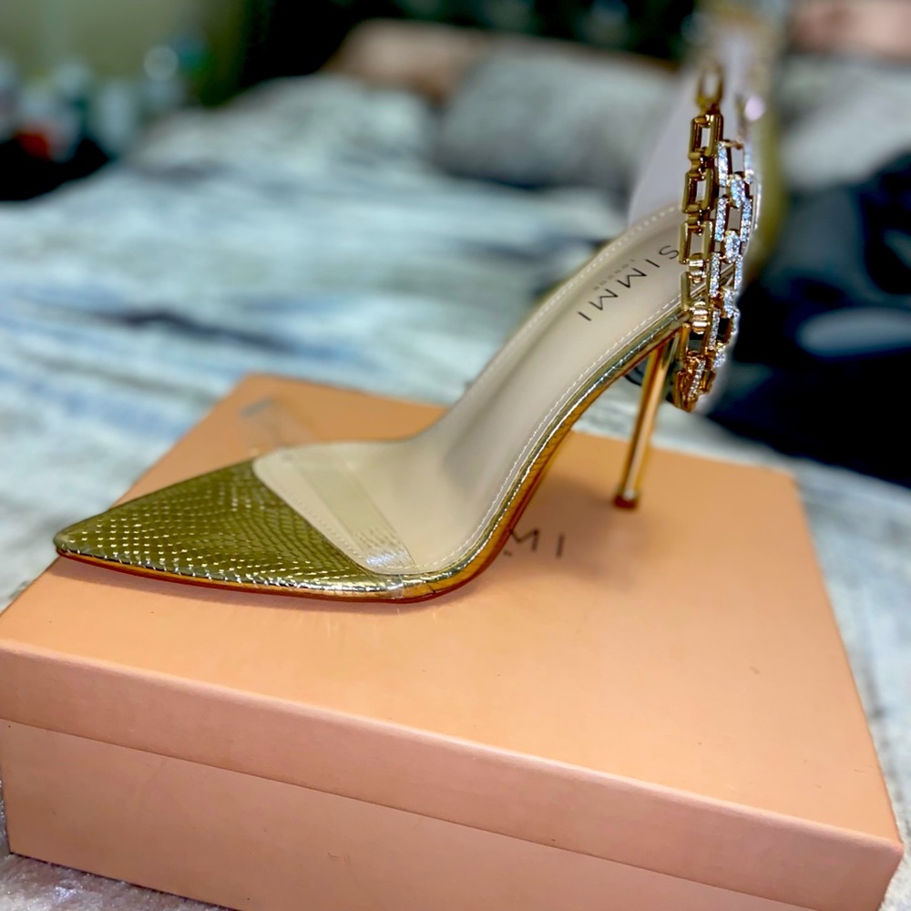 Simmi London Gold Heeled Sandals